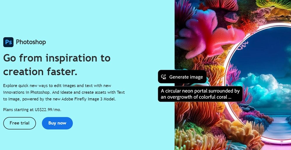 Adobe Photoshop mesterséges intelligencia képek szerkesztése